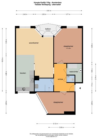 Floor plan - Hoogte Kadijk 110G, 1018 BT Amsterdam 